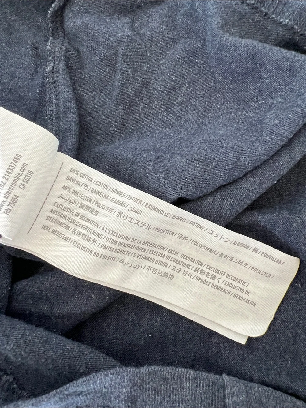 4/$12 Abercrombie & Fitch Navy Heather Long Sleeve Boys Henley Top | 6-7